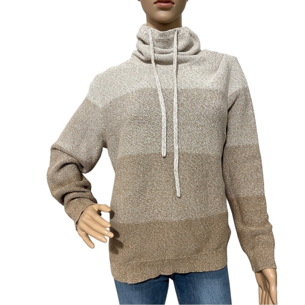 Express Stripe Natural Colors Knit Sweater Size L